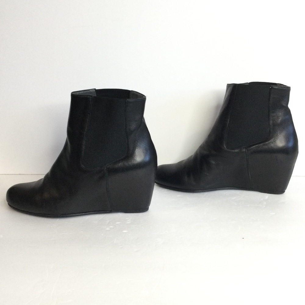 Stuart Weizman Leather Wedge Ankle Boot - image 4